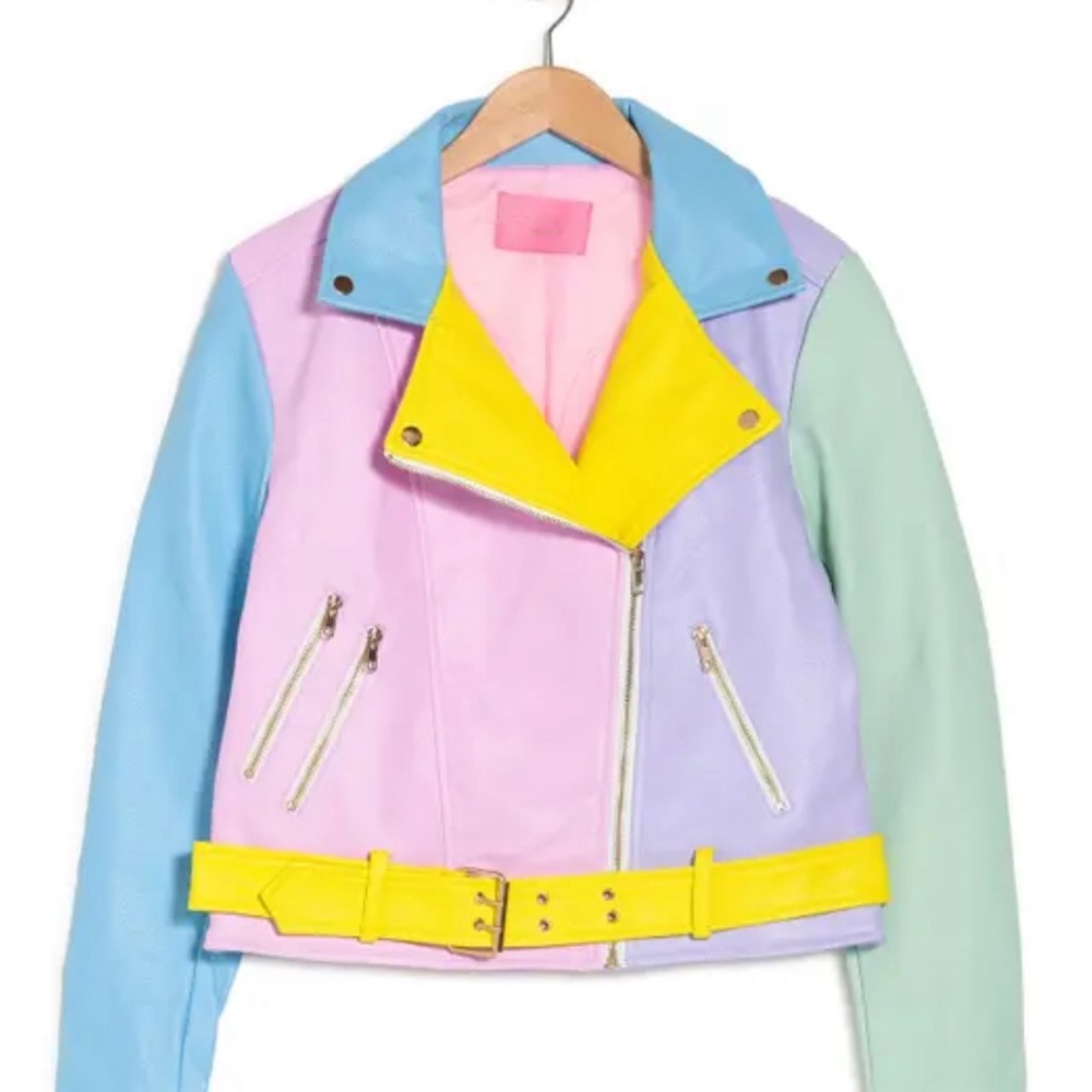 Azalea Pastel Dreams Moto Faux Leather Women's Jacket. New with tags.